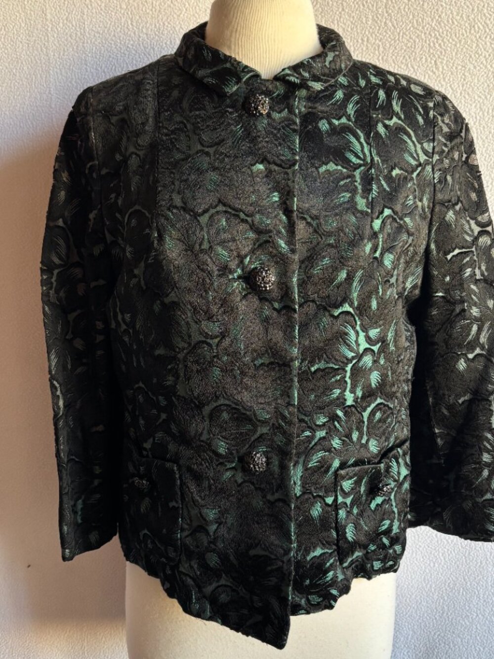 1950s 1960s Brocade Cocktail Set Shell & Jacket - Picture 5 of 16